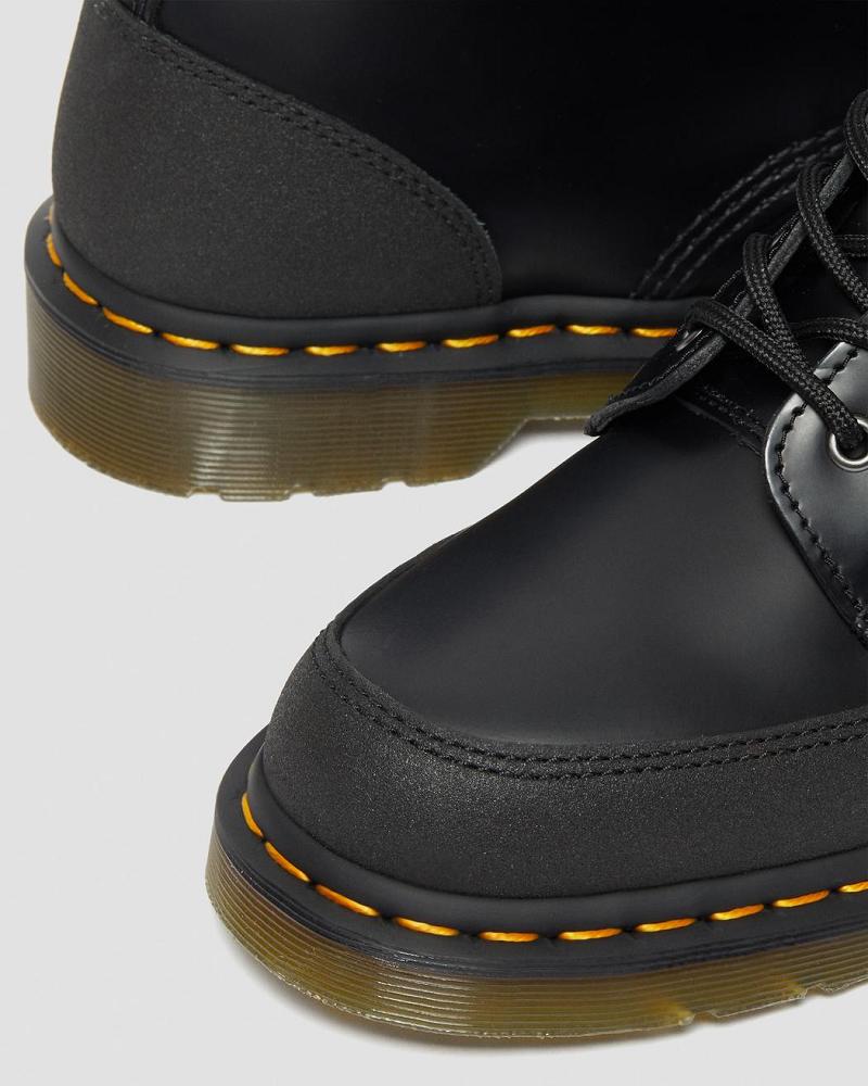 Men's Dr Martens 1460 Guard Panel Leather Lace Up Boots Black | AU 513ZUT